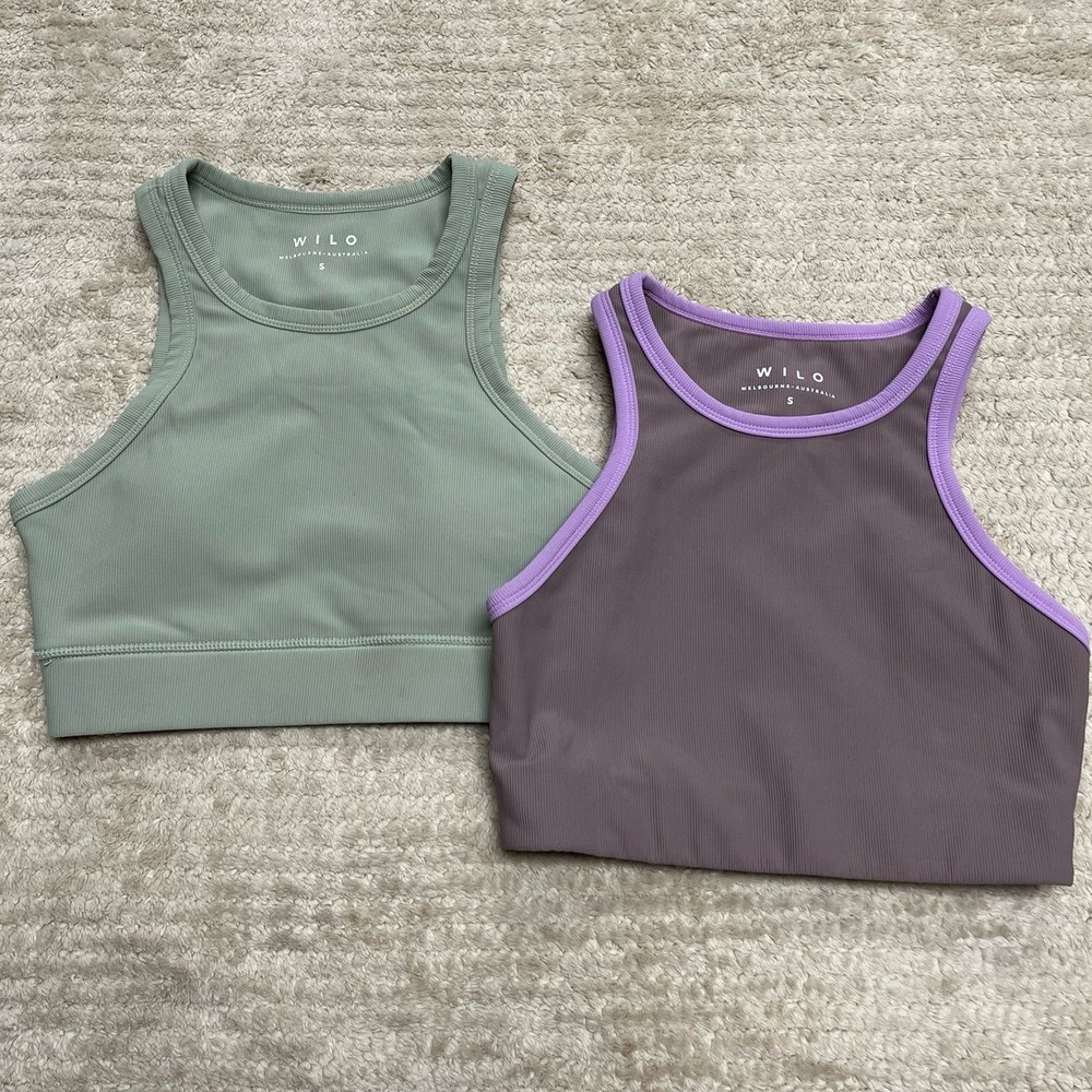WILO Women's Athletic Sports Bra Tank Top Bundle Size Small